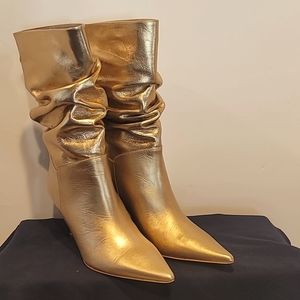 Karen Millen Leather Gold Boots